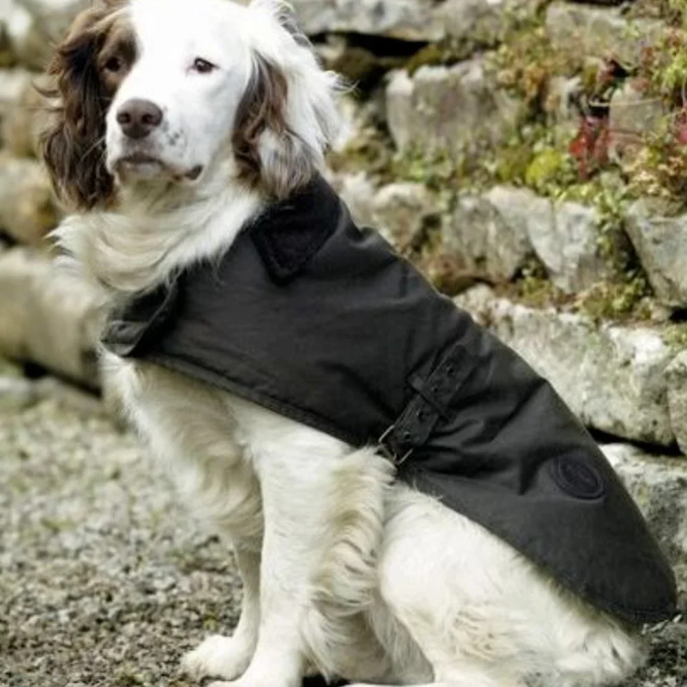 British Classic Black~  BARBOUR Matt Waxed Cotton Dog Coat MSRP$115.